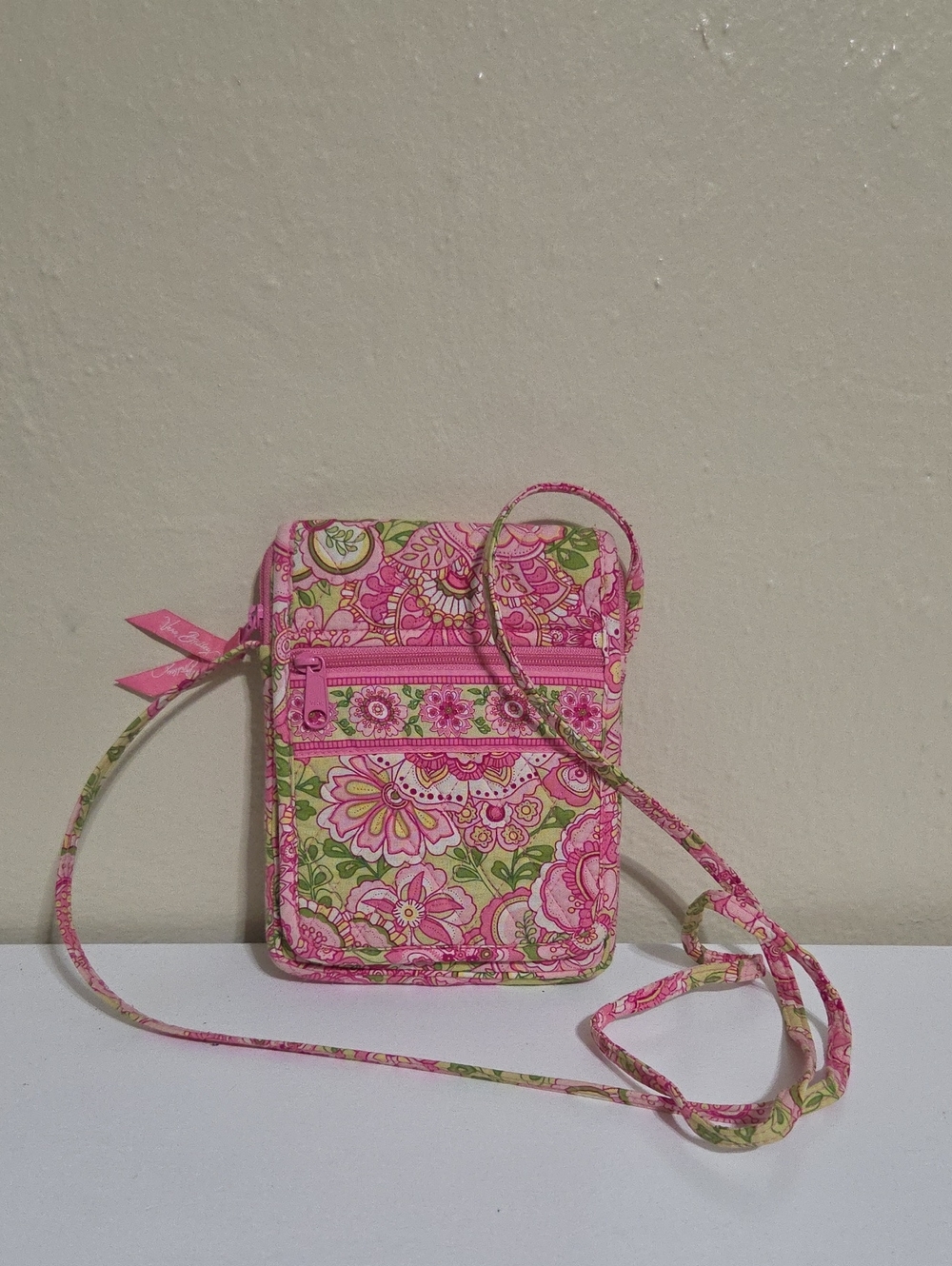 Vera Bradley Pink Floral Crossbody Phone Pouch
